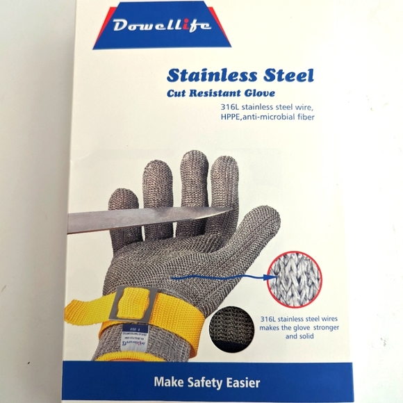 Dowellife Cut Resistant Chefs Gloves 316L Stainless Steel Wire Size XL - Picture 1 of 5